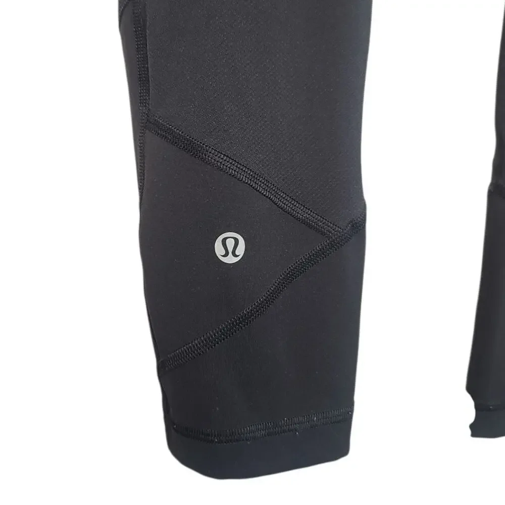 Lululemon Pace Rival Crop High-Rise 22" Black Size 6 GUC Luxtreme - Picture 3 of 6